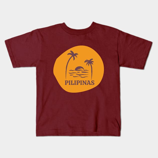 Pilipinas Sunset Kids T-Shirt by ARTNOVA